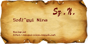 Szügyi Nina névjegykártya